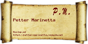 Petter Marinetta névjegykártya